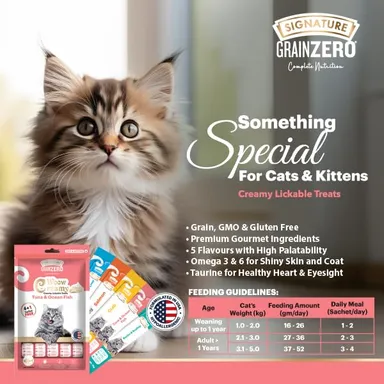 Grain Free Cat Treats Signature Grain Zero Woow | Premium Crab Flavor Lickable Treats for Kittens & All Life Stage Cats thumbnail 4