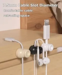 Magnetic Cable Clips | Fly Master 9-Pack Adjustable Cord Holder Adhesive Cable Organizer for Desk and Wall Cable Management thumbnail 2