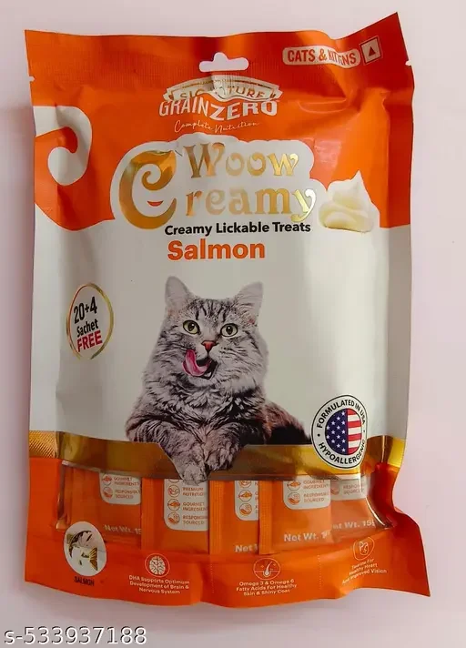 Creamy Lickable Treats for Cat | Signature Grain Zero Salmon Flavor | Premium Cat Treats for All Breeds. image 1