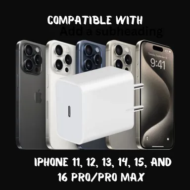 20W Fast Charger Adapter for Apple iPhone 11|12|13|14|15|16 Pro Max & Pro Models | White | Fly Master thumbnail 4