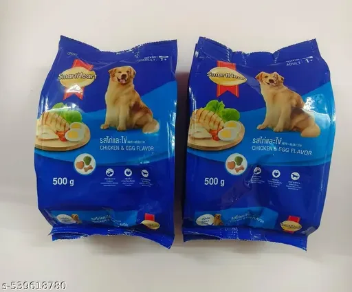Smart Heart Adult Dry Dog Food Chicken & Egg Flavour 500gm | Premium Dog Food for Healthy Skin and Strong Bones image 1