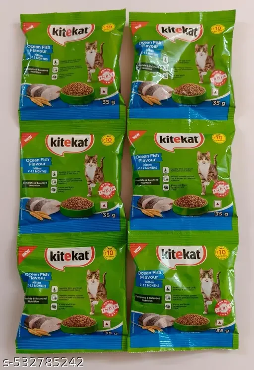 Kitekat Kitten Dry Cat Food, Ocean Fish Flavour | Complete and Balanced Nutrition for Kittens, Healthy Fish Cat Food image 1
