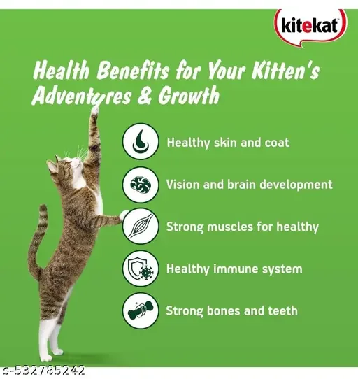 Kitekat Kitten Dry Cat Food, Ocean Fish Flavour | Complete and Balanced Nutrition for Kittens, Healthy Fish Cat Food image 4
