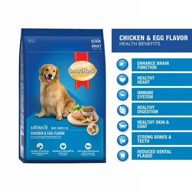 Smart Heart Adult Dry Dog Food Chicken & Egg Flavour 1.5Kg | Healthy Diced Chicken Dog Treat 70gm | Easy to Digest, Suitable for All Dog Breeds thumbnail 3