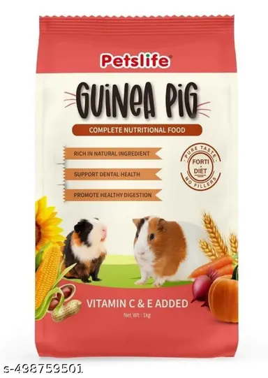 Guinea Pig Pellet Food for All Life Stages by PetsLife | Natural Variety Flavor | Pack of 2 thumbnail 1