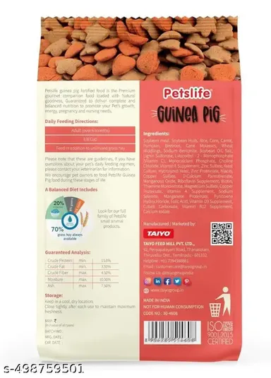 Guinea Pig Pellet Food for All Life Stages by PetsLife | Natural Variety Flavor | Pack of 2 thumbnail 2