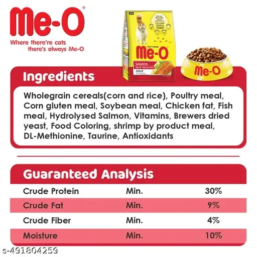 Me-O Adult Dry Cat Food Salmon 400gm | Me-O Creamy Cat Treats Chicken & Liver Flavor 60gm | Best Quality Food for All Cat Breeds image 4