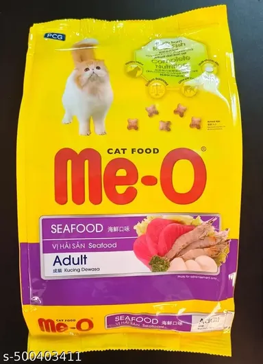 Me-O Adult Dry Cat Food Seafood Flavor 450gm | Me-O Cat Tuna Chicken Jelly Gravy Pack | Premium Cat Food for All Breeds thumbnail 2