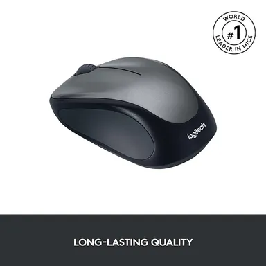 Logitech M235 Wireless Mouse |1000 DPI Optical Tracking, 12-Month Battery Life |Grey thumbnail 3