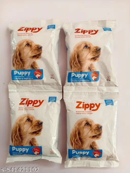 Puppy Dry Dog Food Real Chicken | Zippy Nutritious Balanced Dog Food For All Breeds with Vitamins Minerals Probiotics and Salmon Oil Pack of 4 image 1