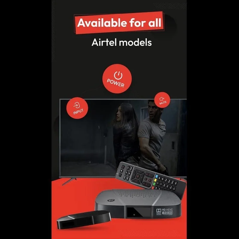 Airtel Xstream Set-Top Box Remote Control | Non-Voice Assistant Compatible | Includes Netflix Function | Black – Fly Master image 3