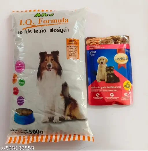 Dog Food Puppy I Q Formula 500gm | Premium Chicken Chunk Wet Dog Food Smart Heart Pouch | Healthy Nutrition for All Breeds | A Pro Brand image 1