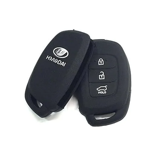 Car Silicone Rubber Key Cover for Hyundai Cretaa | Fly Master Black Durable Protection Pack of 1 | Premium Silicone Key Cover for Hyundai I20 Elite image 2