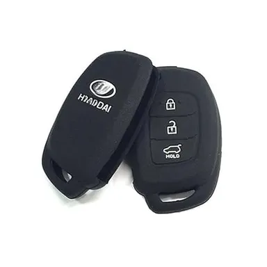 Car Silicone Rubber Key Cover for Hyundai Cretaa | Fly Master Black Durable Protection Pack of 1 | Premium Silicone Key Cover for Hyundai I20 Elite thumbnail 1