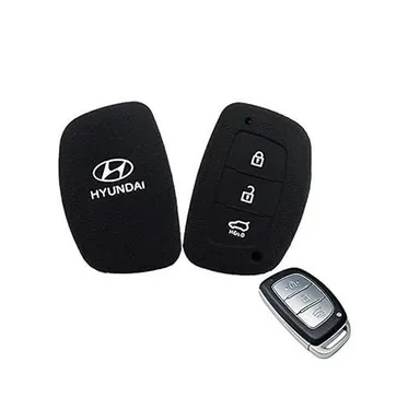 Car Silicone Rubber Key Cover for Hyundai Cretaa | Fly Master Black Durable Protection Pack of 1 | Premium Silicone Key Cover for Hyundai I20 Elite thumbnail 4