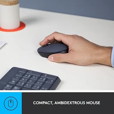 Logitech MK235 Wireless Keyboard and Mouse Combo 2.4GHz USB Receiver Long Battery Life Spill Resistant Keys for Windows PC Laptop Black thumbnail 1
