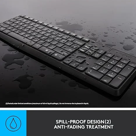 Logitech MK235 Wireless Keyboard and Mouse Combo 2.4GHz USB Receiver Long Battery Life Spill Resistant Keys for Windows PC Laptop Black image 4