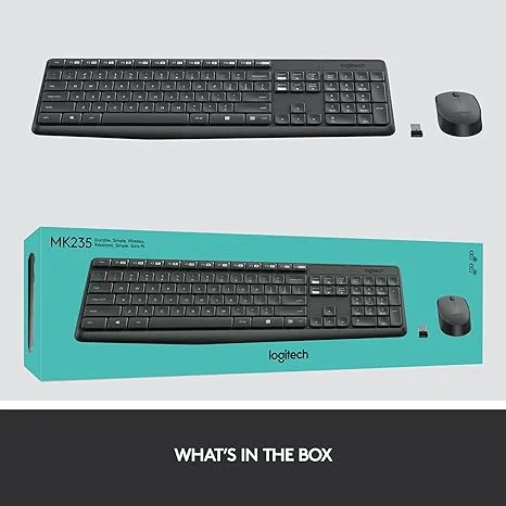 Logitech MK235 Wireless Keyboard and Mouse Combo 2.4GHz USB Receiver Long Battery Life Spill Resistant Keys for Windows PC Laptop Black image 6