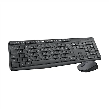 Logitech MK235 Wireless Keyboard and Mouse Combo 2.4GHz USB Receiver Long Battery Life Spill Resistant Keys for Windows PC Laptop Black image 1