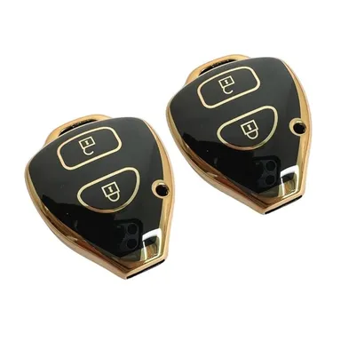 Innova 2012 2016 TPU Premium Car Key Cover by Fly Master | 2Button Compatible, Pack of 2 Black Car Accessories thumbnail 0