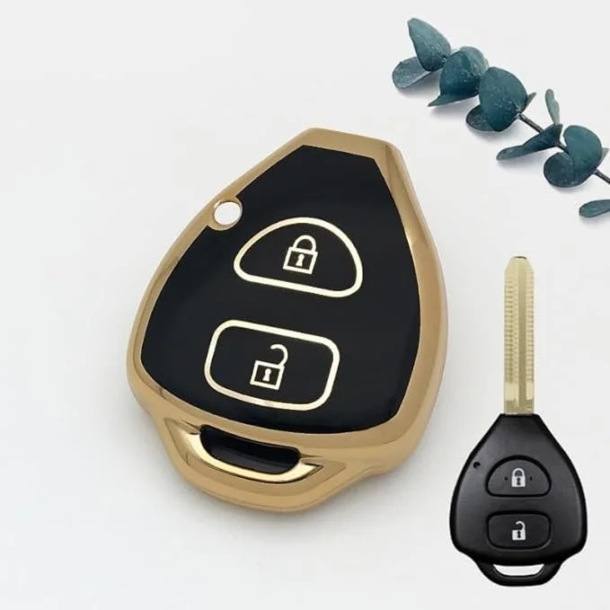 Innova 2012 2016 TPU Premium Car Key Cover by Fly Master | 2Button Compatible, Pack of 2 Black Car Accessories image 4
