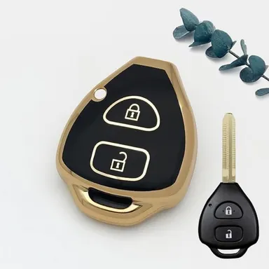 Innova 2012 2016 TPU Premium Car Key Cover by Fly Master | 2Button Compatible, Pack of 2 Black Car Accessories thumbnail 3