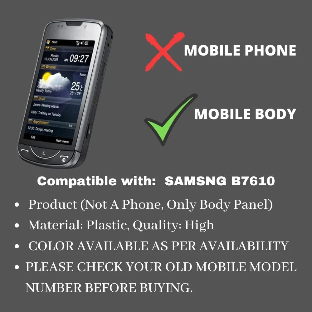 Mobile Body Panel for SAMSNG B7610 | Shri Krishna Enterprises Front and Back Mobile Case | Multicolor Mobile Shell Replacement image 2