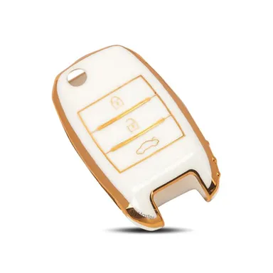 Kia Seltos | Carens Key Cover | Smart Key Protector with Keychain | Durable Car Key Shell  thumbnail 0