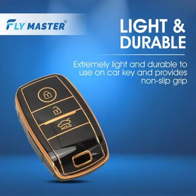 Kia Seltos Carens 2nd Gen Car Key Cover | Flymaster Key Fob Protector with Keychain | Durable TPU Case for Kia Smart Key thumbnail 2