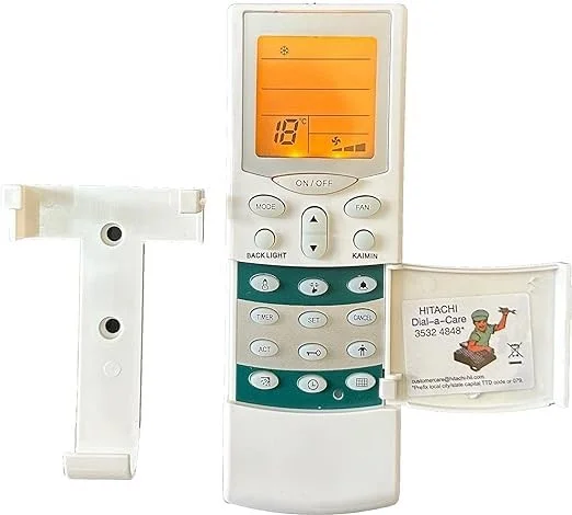 Air Conditioner Remote for Hitachi Split AC | Hitachi 1.5 Ton AC Remote with Backlight & Remote Stand | Original AC-68A Replacement Remote image 1