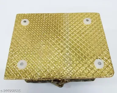 Golden Oxidised Treasure Box | Wooden Jewelry & Gifting Box for Weddings, Dryfruit, Chocolate | Premium Quality thumbnail 3