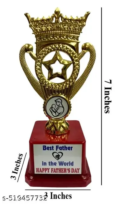 Father’s Day King Star Golden Trophy Small | Best Trophy Gift for Dad, Unique Golden Trophy for Father | Father’s Day Gift 2025 thumbnail 2