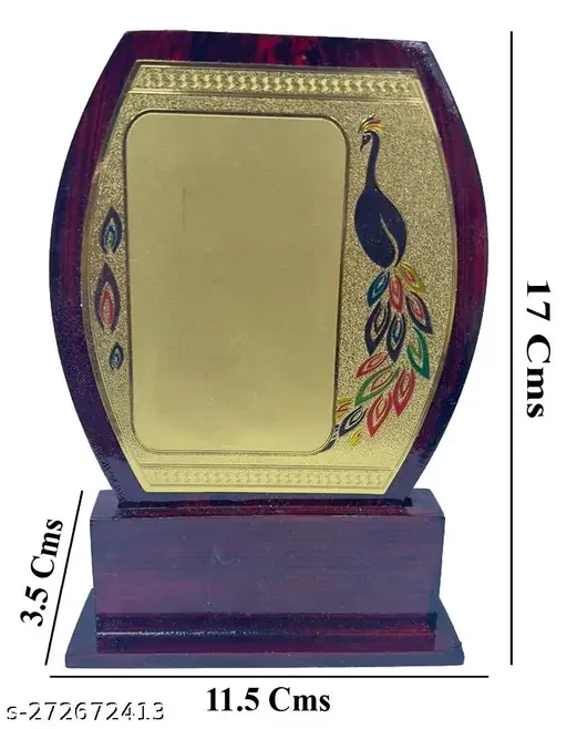 Mini Wooden Trophy Oval Peacock | Sports Achievement Gift Trophy image 4