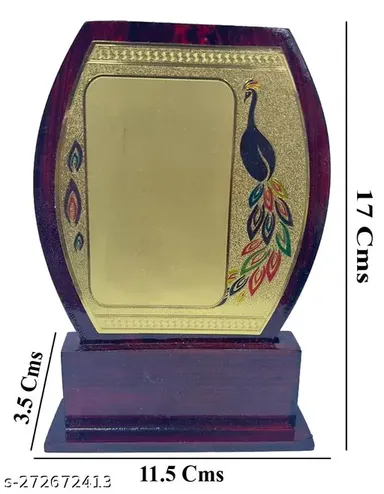 Mini Wooden Trophy Oval Peacock | Sports Achievement Gift Trophy thumbnail 3