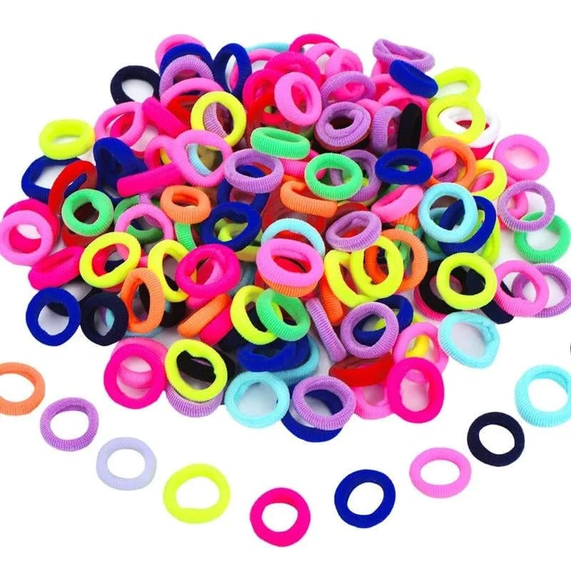 Elastic Hair Ties Mini Hair Bands by | Tiny Colored Rubber Bands Ponytail Holders for Baby Kids image 1
