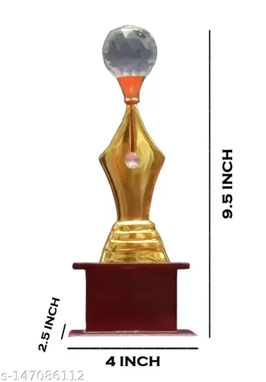 Brass Pen Trophy | Diamond Trophy for Academic Excellence | Educational Memento by JJH thumbnail 3