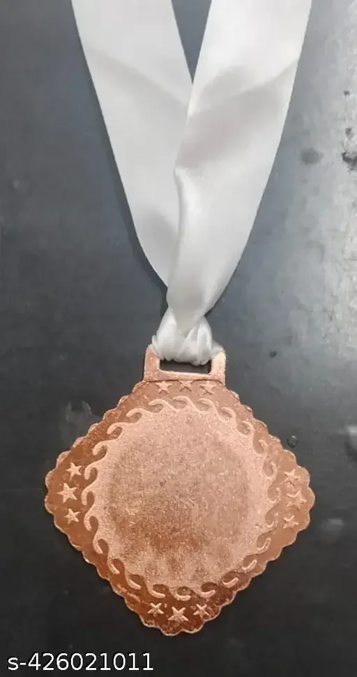 Square MS Copper Medal | Chemical Coated Durable Sports Award Medal with Satin Ribbon image 2