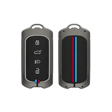 Metal Key Cover for 4 Button Smart Key | Tata Curvv & Curvv EV | Durable Protective Case with Keychain | Ashar Key Hub thumbnail 4
