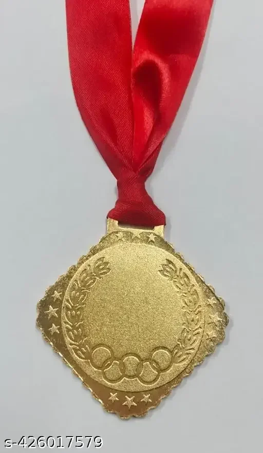Gold Medal MS Chemical Coated Medal for Sports Winners | Durable Satin Ribbon Award Medal image 1