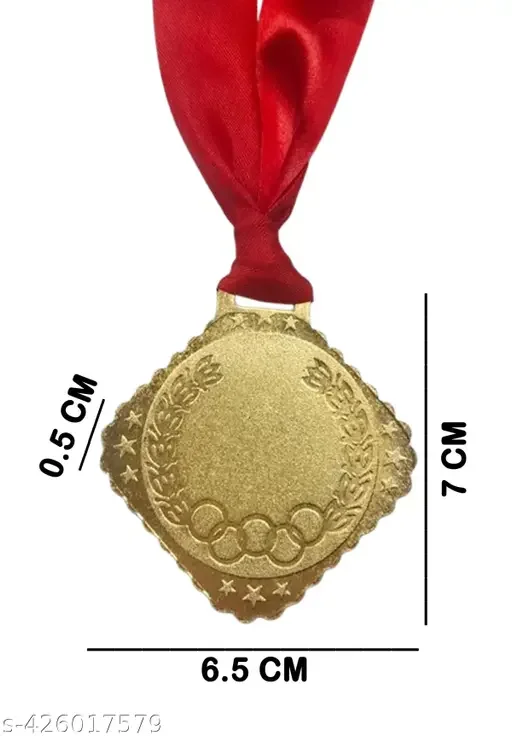 Gold Medal MS Chemical Coated Medal for Sports Winners | Durable Satin Ribbon Award Medal image 3