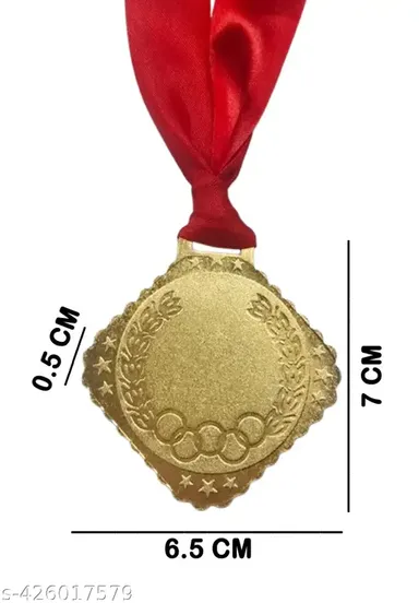 Gold Medal MS Chemical Coated Medal for Sports Winners | Durable Satin Ribbon Award Medal thumbnail 2