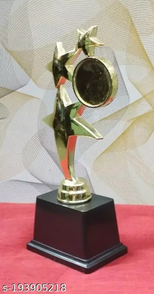 Golden Trophy 3 Star Medium | Award Trophy for Sports | Appreciation Gift image 3