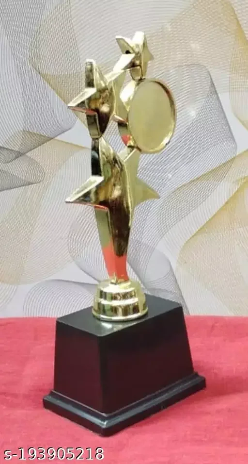 Golden Trophy 3 Star Medium | Award Trophy for Sports | Appreciation Gift image 4