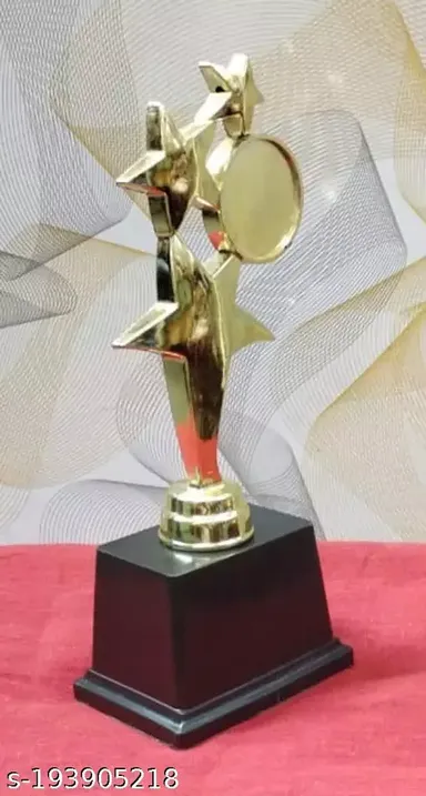 Golden Trophy 3 Star Medium | Award Trophy for Sports | Appreciation Gift  thumbnail 3