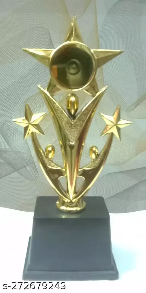 Golden 3 Human 3 Star Trophy (M) | Plastic Trophy for Sports, Academic Achievements, Birthdays & Anniversaries image 1
