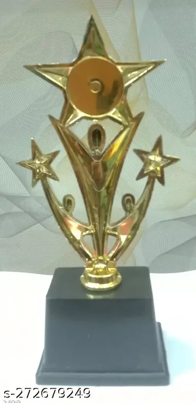 Golden 3 Human 3 Star Trophy (M) | Plastic Trophy for Sports, Academic Achievements, Birthdays & Anniversaries thumbnail 1