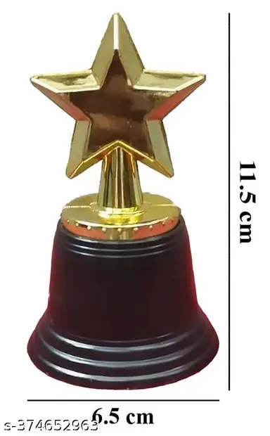 Mini Golden Star Trophy | Plastic Star Award Trophy for Kids | Achievement Recognition thumbnail 2