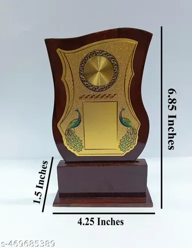 Twin Peacock Red Trophy Wooden Award | Sports and Academic Achievement Trophy thumbnail 3