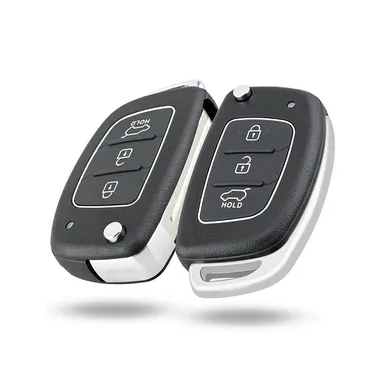 Plastic 3Button Flip Key Rubber Pad for Hyundai I20, Verna, Xcent, iGen, Sport, Magna | Black Medium | Pair of 2 Pieces | Fly Master thumbnail 1