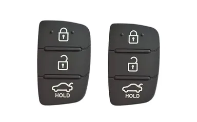 Plastic 3Button Flip Key Rubber Pad for Hyundai I20, Verna, Xcent, iGen, Sport, Magna | Black Medium | Pair of 2 Pieces | Fly Master thumbnail 3